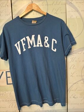 Valley Forge Military Academy &College Vintage League Blue Short Sleeve Logo Tee